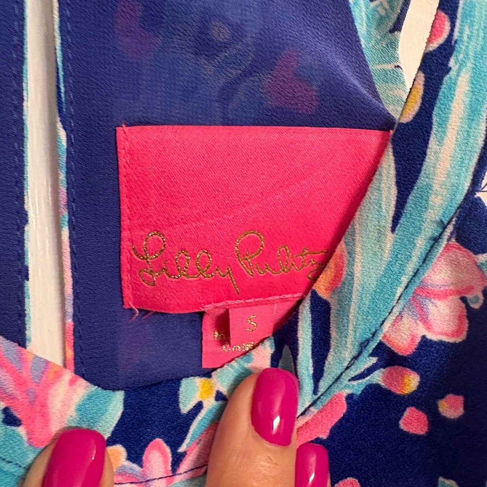 Lily Pulitzer Floral Dress in Blue‎ and Pink S - Picture 3 of 12